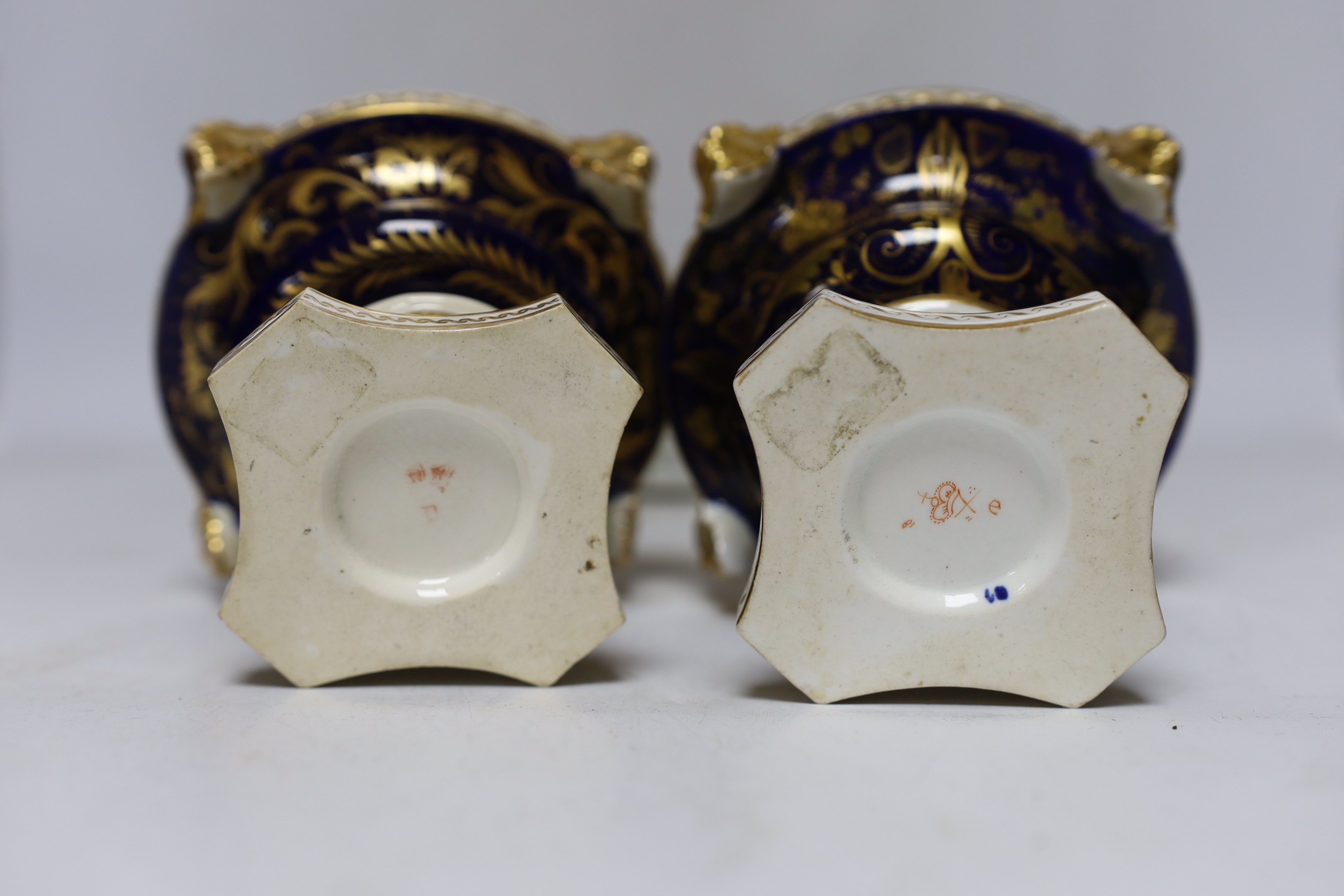 A pair of 19th century Derby pot pourri, a Wedgwood Imari dish, an early 19th century Paris porcelain dish and a Limoges trinket box